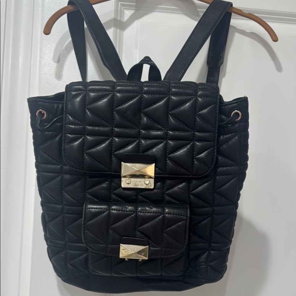 Black Quilted Backpack Karl Largerfield
